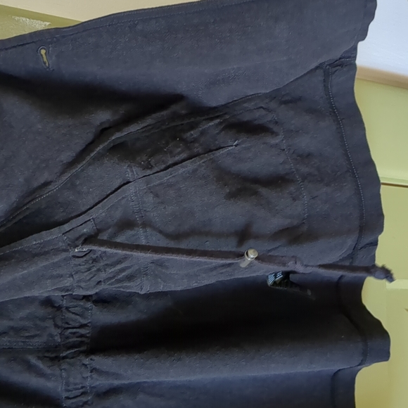 Free People Oversized Navy Linen Jacket S Boho - Picture 4 of 9